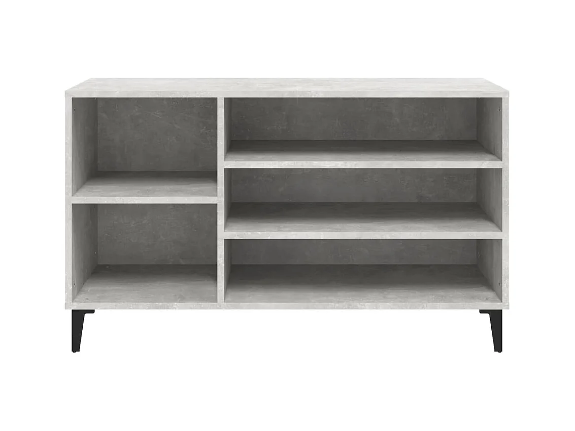 Betongrijze schoenenkast 102x36x60 cm bewerkt hout