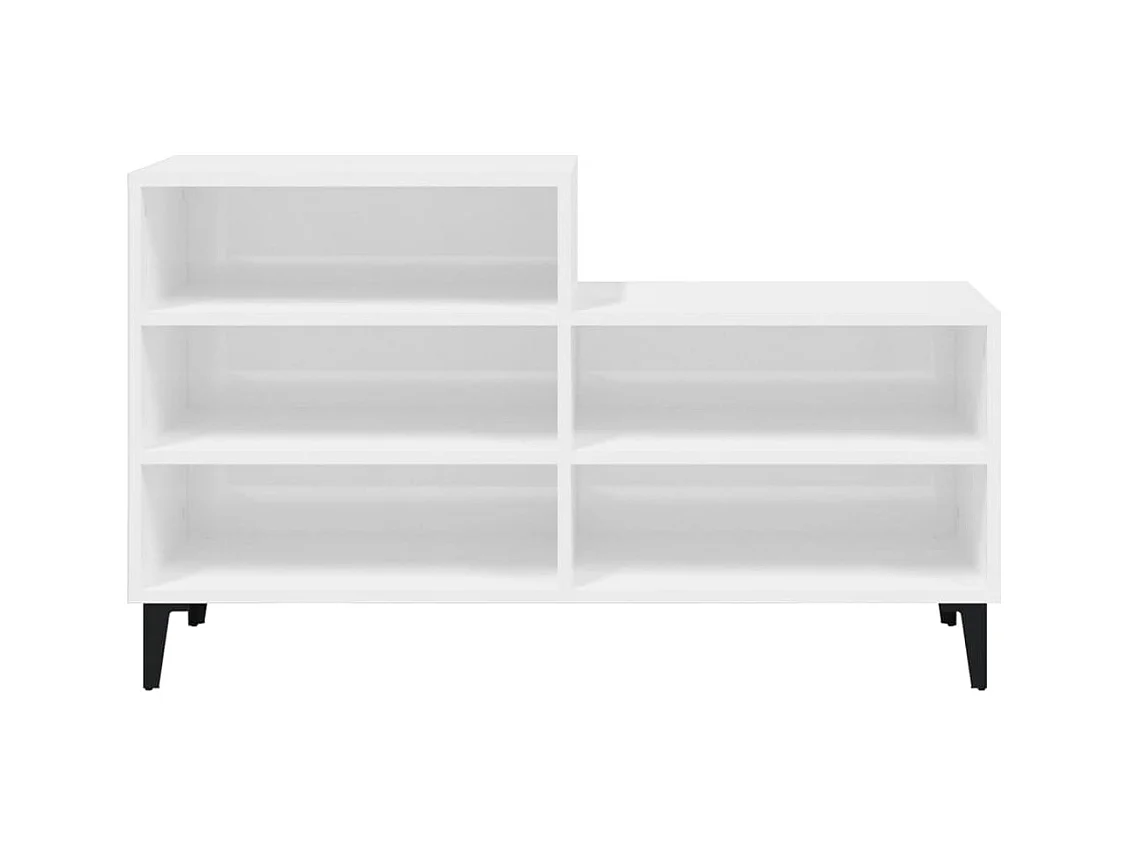 Armoire à chaussure Blanc brillant 102x36x60 cm Bois ingénierie