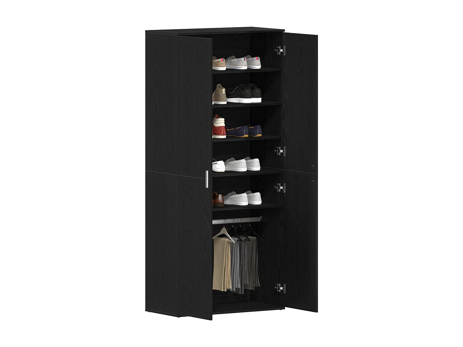 Meuble à chaussures Chêne Noir 80x39x180 cm Bois Reconstitué