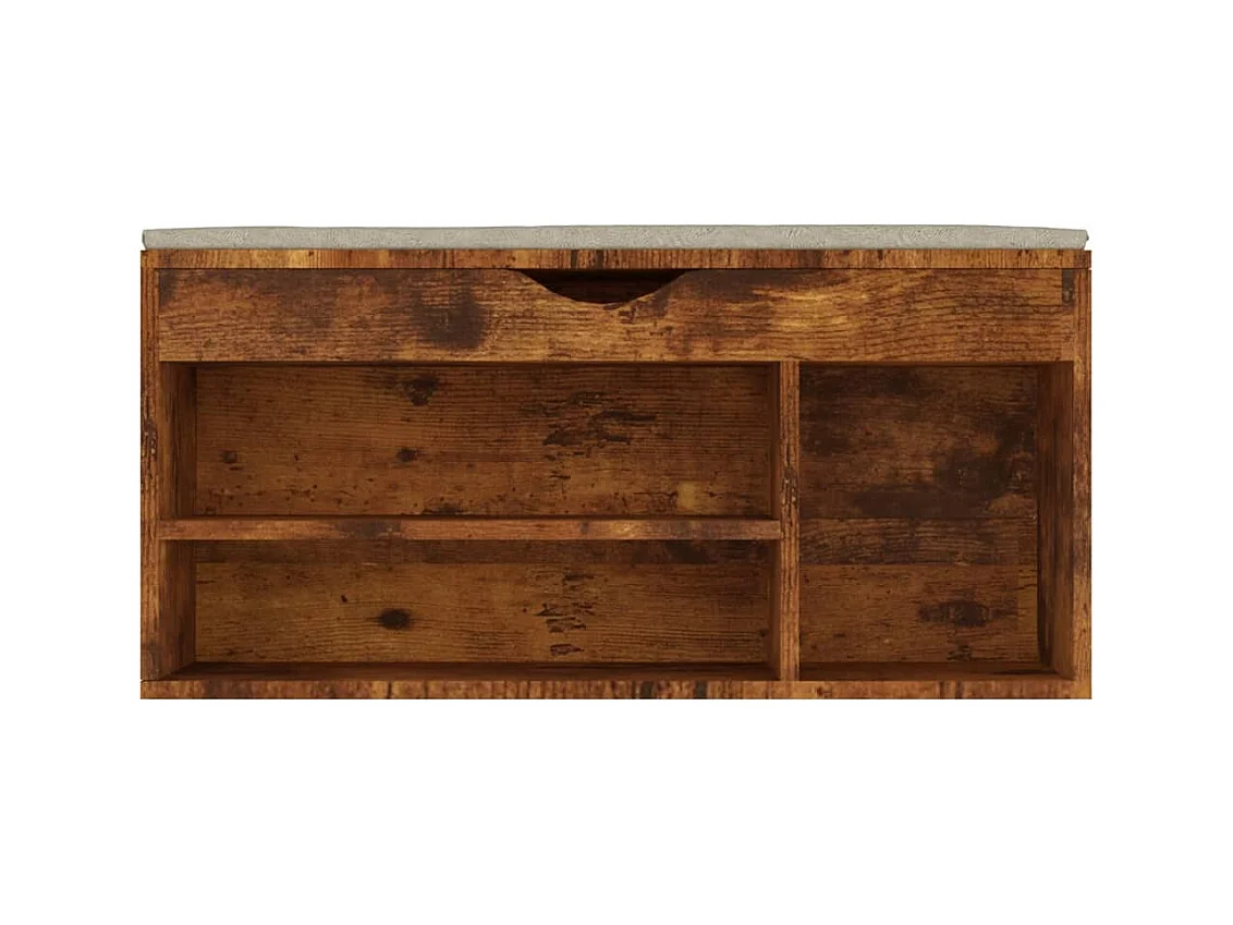 Banco zapatero con cojín Roble ahumado Madera de ingeniería