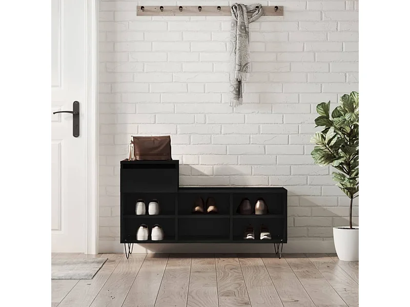 Armoire à chaussures Noir 102x36x60 cm Bois d'ingénierie