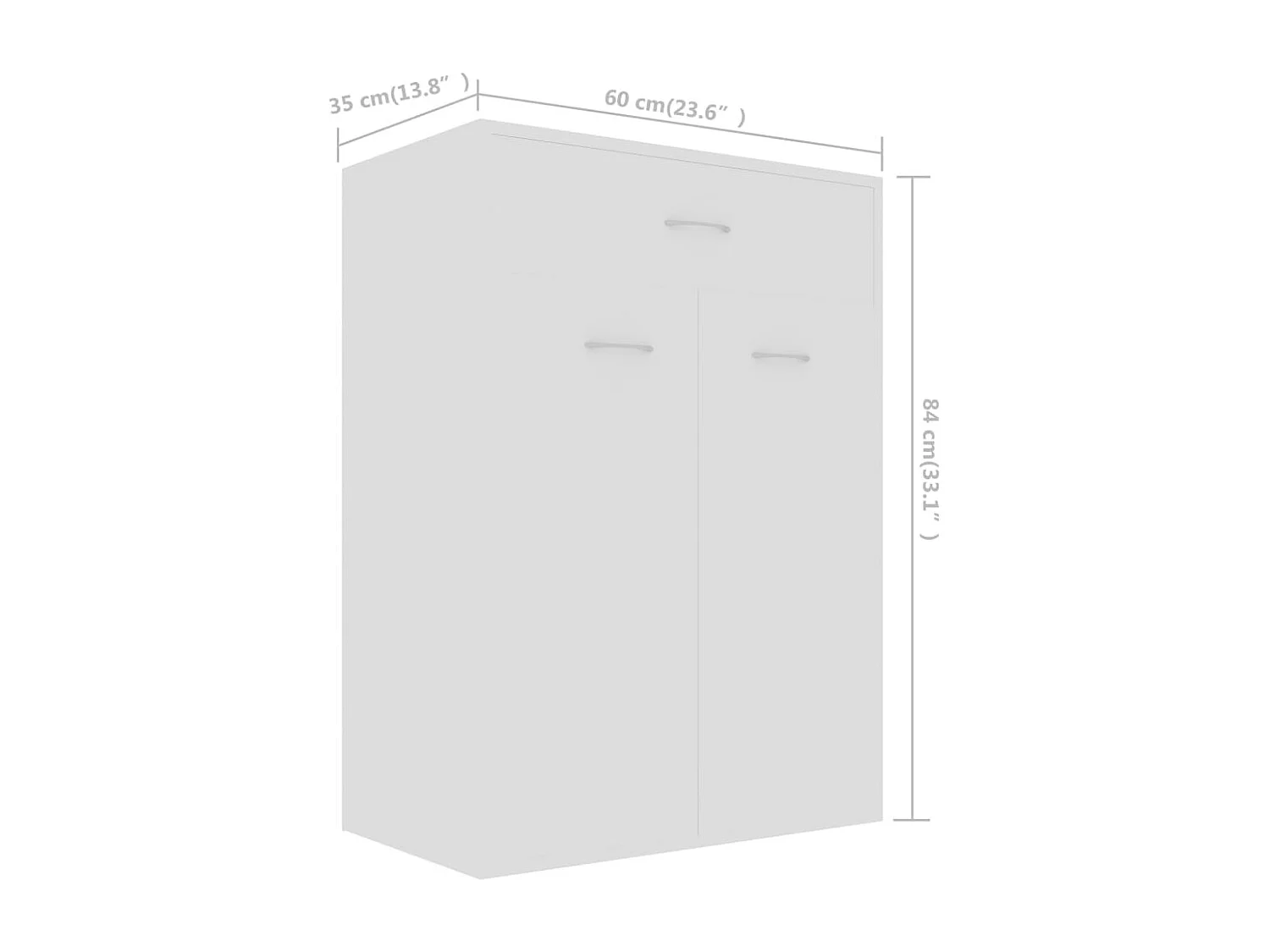 Zapatero blanco 60x35x84 cm Madera contrachapada