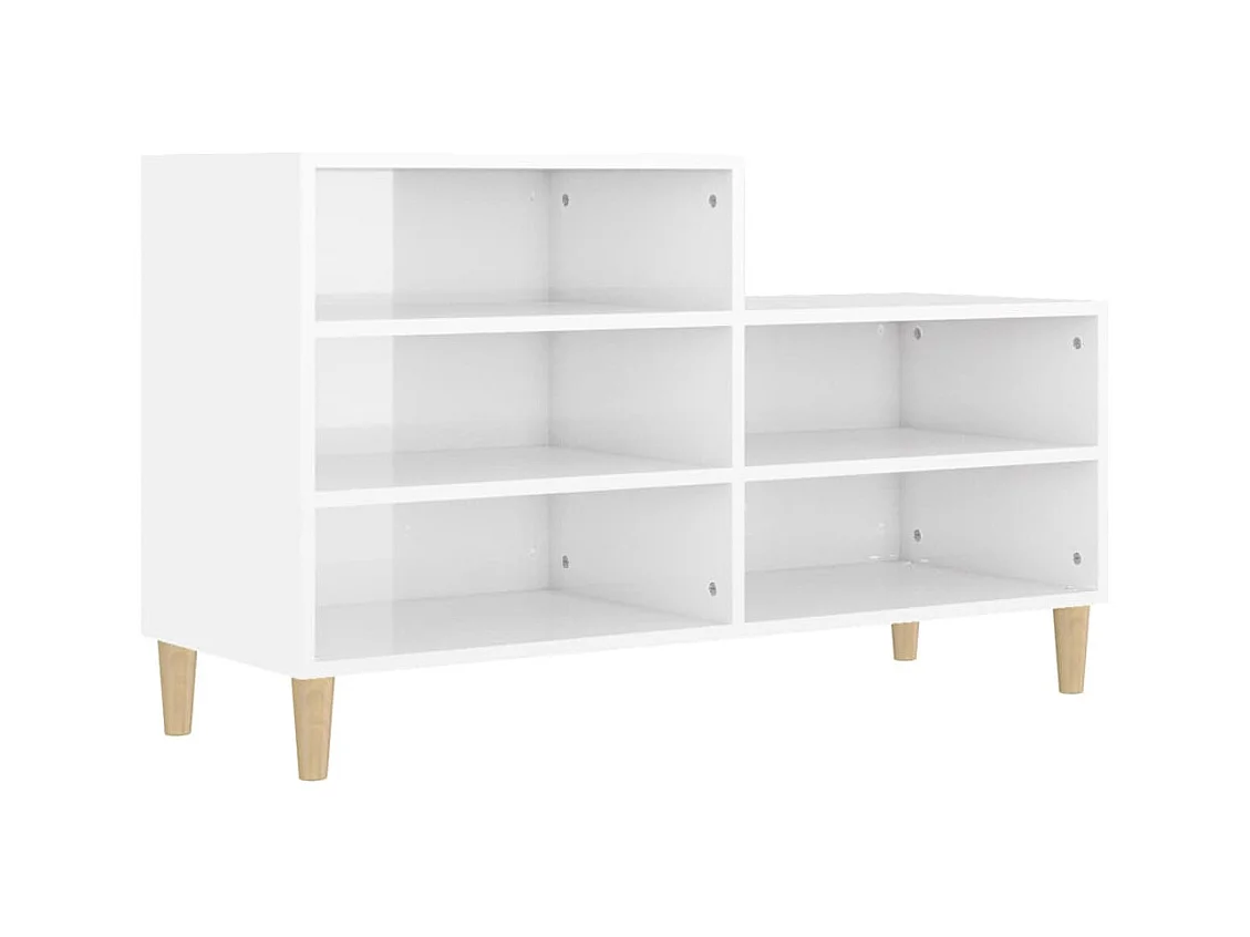 Schoenenkast Glanzend wit 102x36x60 cm Technisch hout