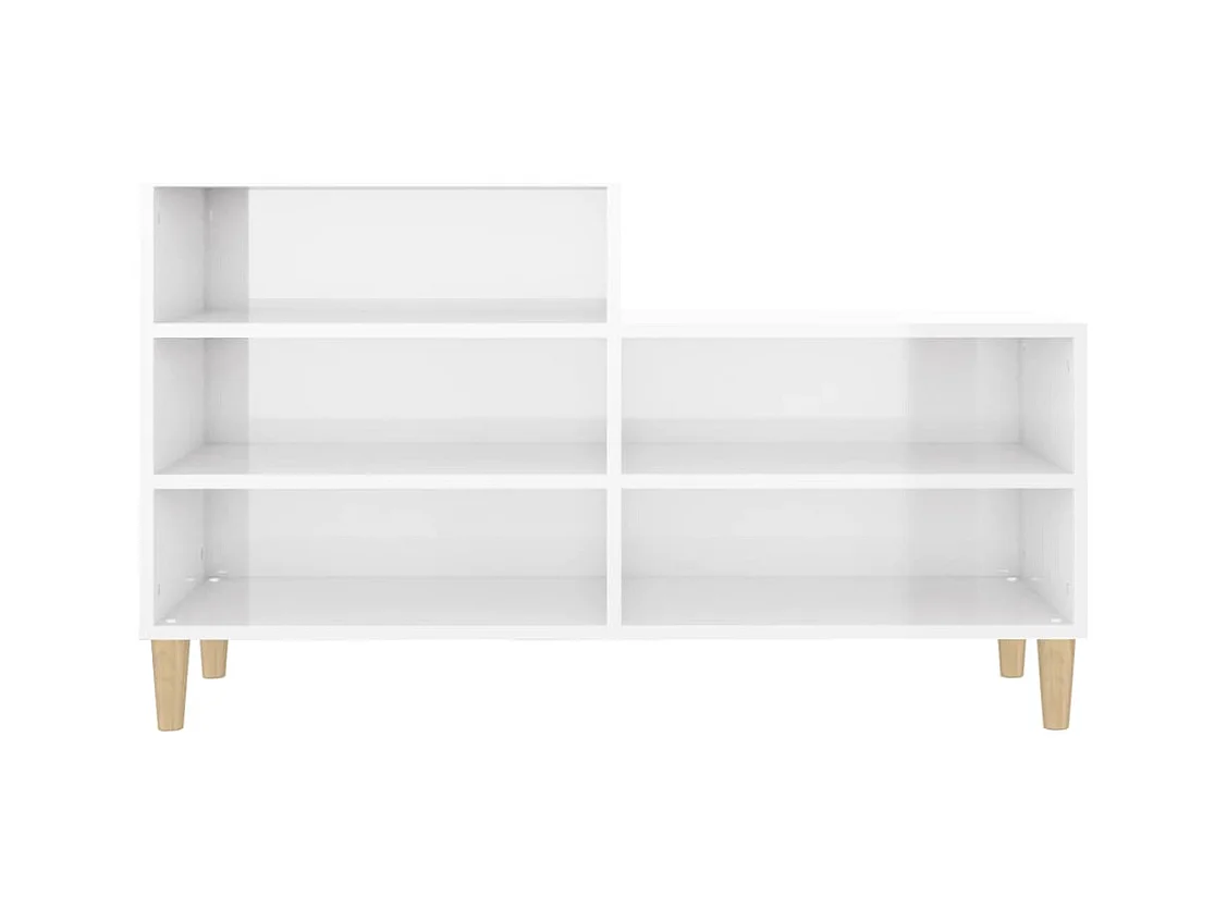 Schoenenkast Glanzend wit 102x36x60 cm Technisch hout