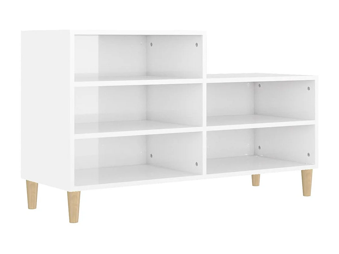 Scarpiera Bianco lucido 102x36x60 cm Legno composito