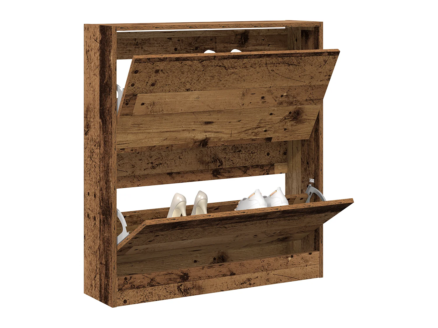 Buffet à chaussures avec tiroir escamotable bois ancien 80x21x87,5 cm