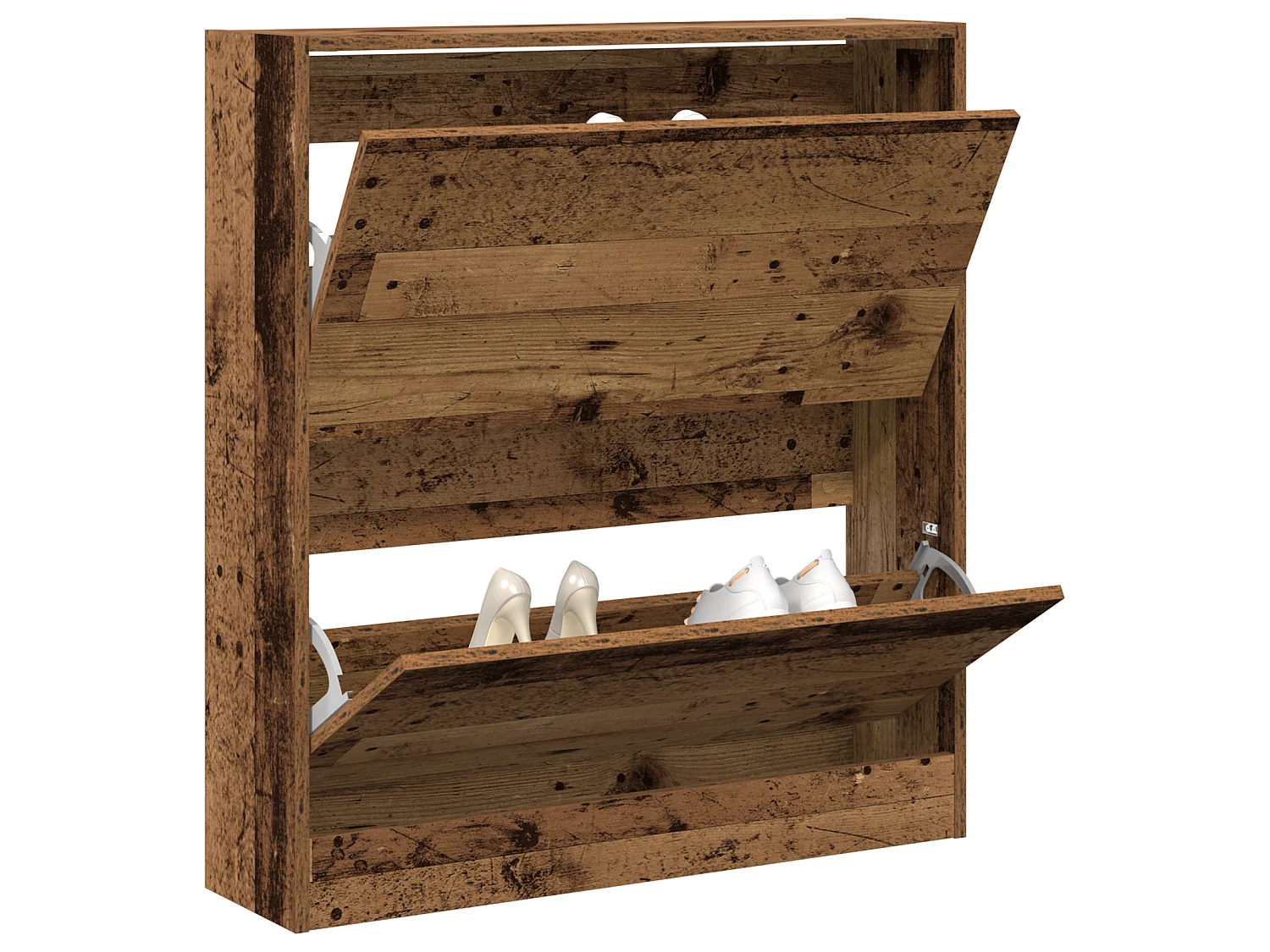 Buffet à chaussures avec tiroir escamotable bois ancien 80x21x87,5 cm