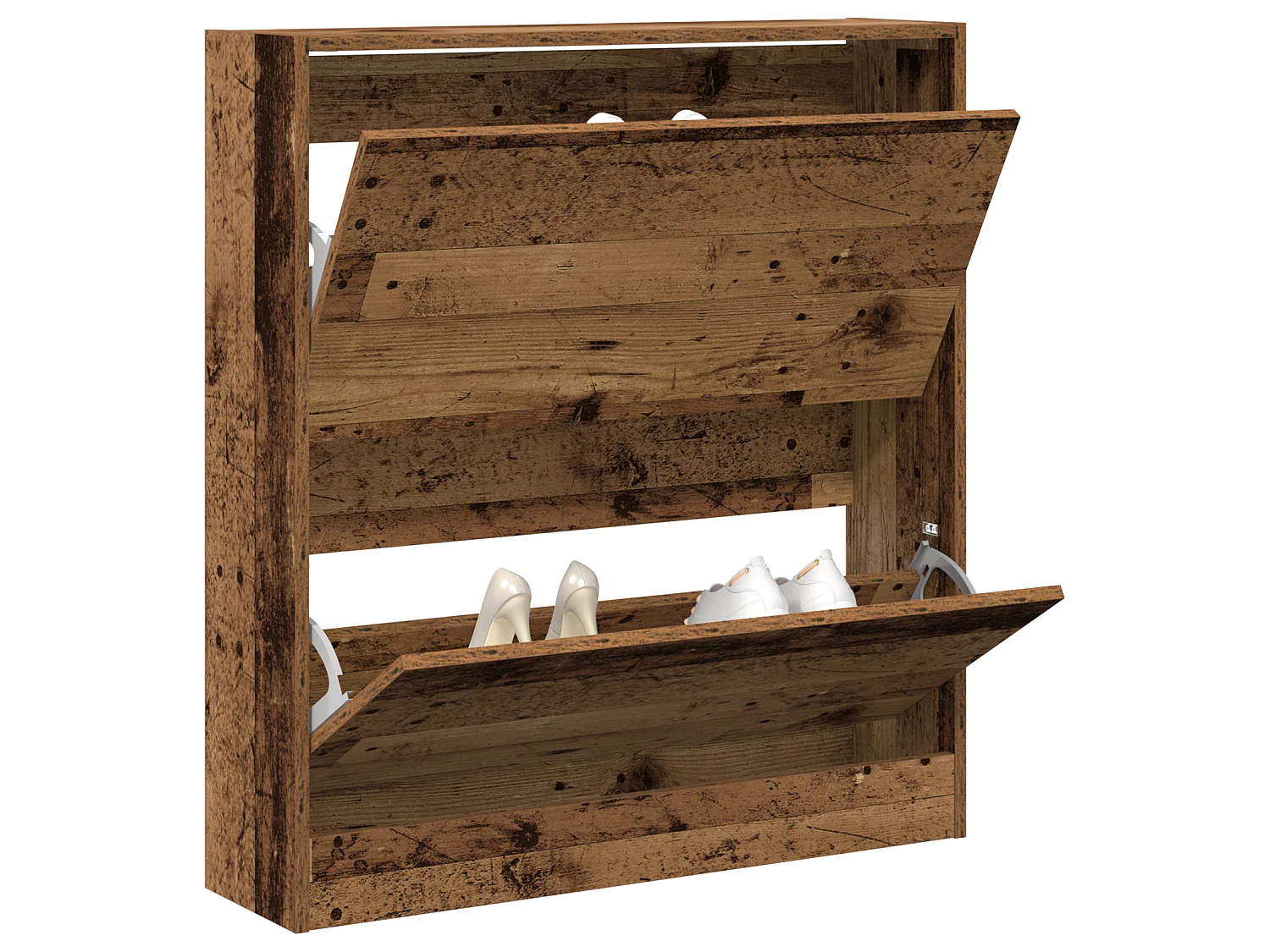 Buffet à chaussures avec tiroir escamotable bois ancien 80x21x87,5 cm