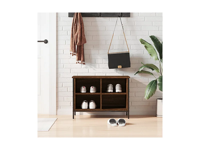 Armoire à chaussures chêne marron 69x35x50 cm bois d'ingénierie