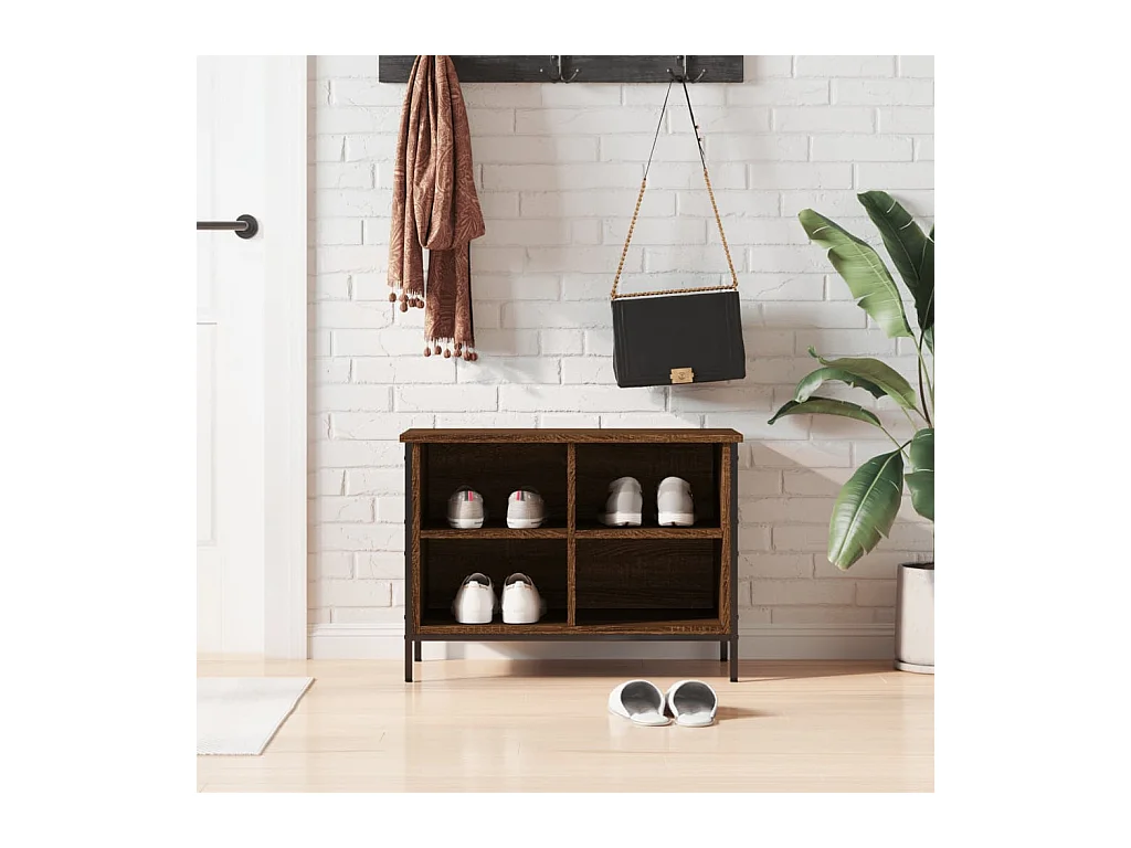Armoire à chaussures chêne marron 69x35x50 cm bois d'ingénierie