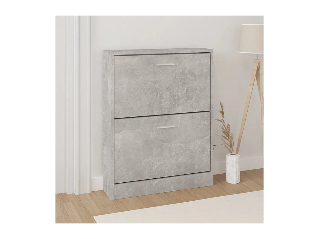 Scarpiera grigio cemento 59x17x81 cm in legno ingegnerizzato