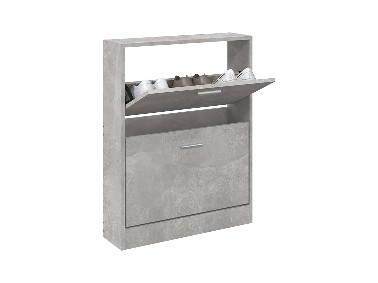 Scarpiera grigio cemento 59x17x81 cm in legno ingegnerizzato