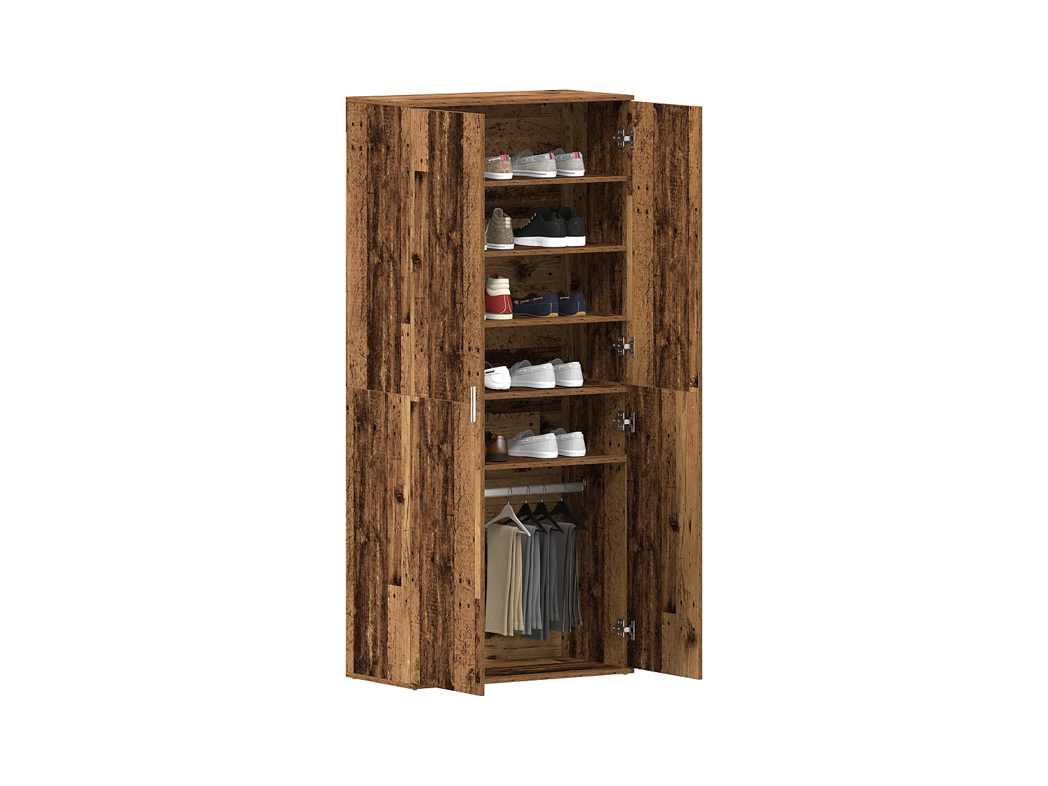 Cabinet à Chaussures Bois Ancien 80x39x180 cm Bois d'Ingénierie