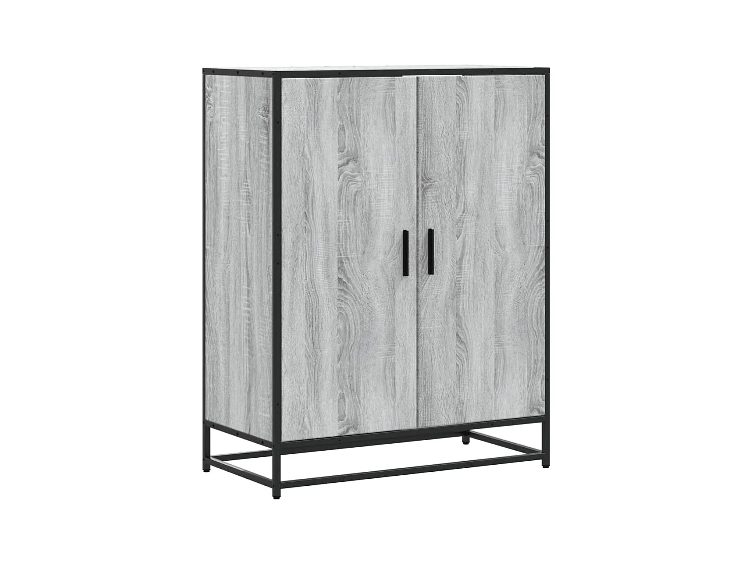 Meuble à chaussures sonoma gris bois d'ingénierie et métal