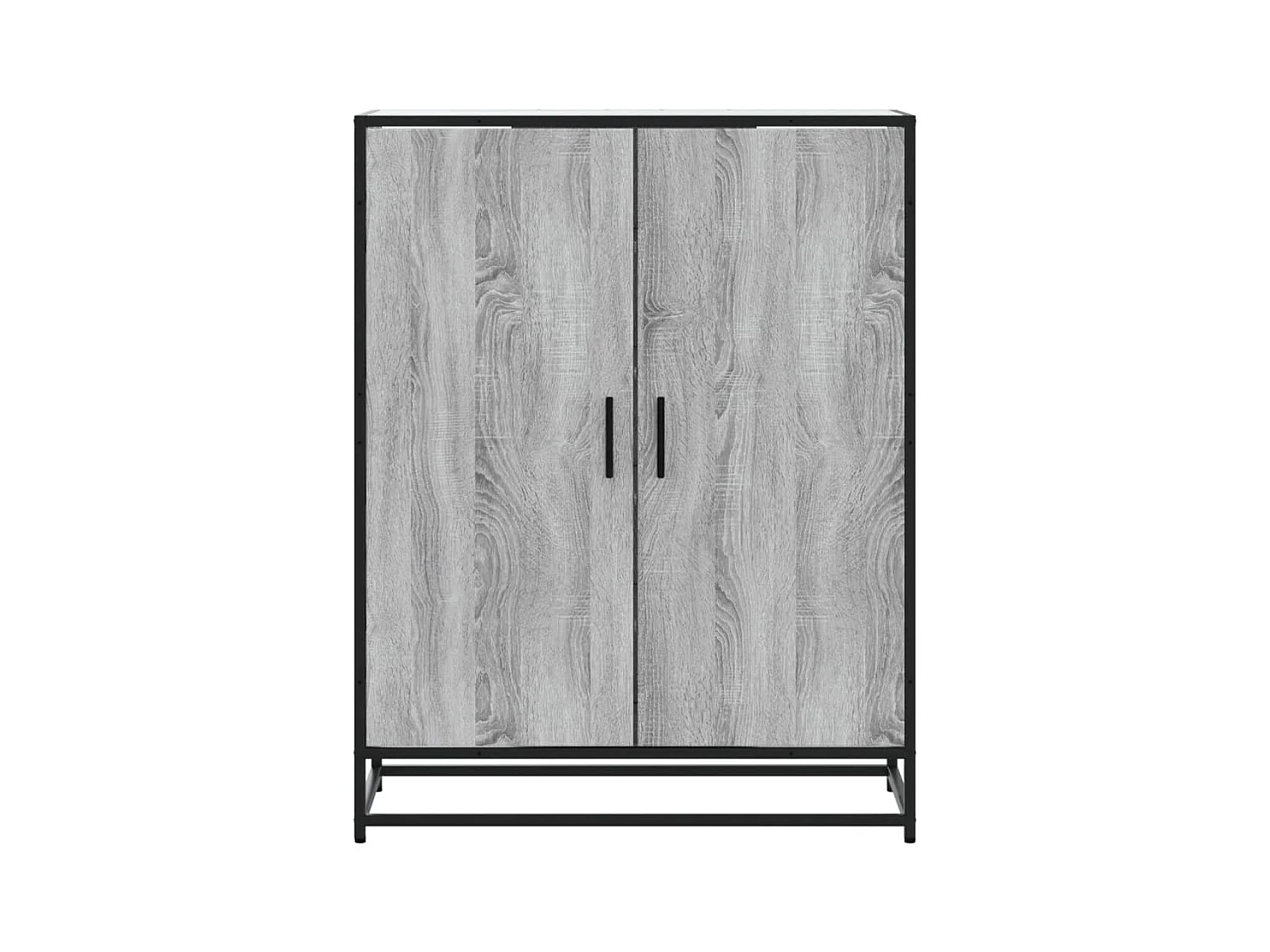 Meuble à chaussures sonoma gris bois d'ingénierie et métal