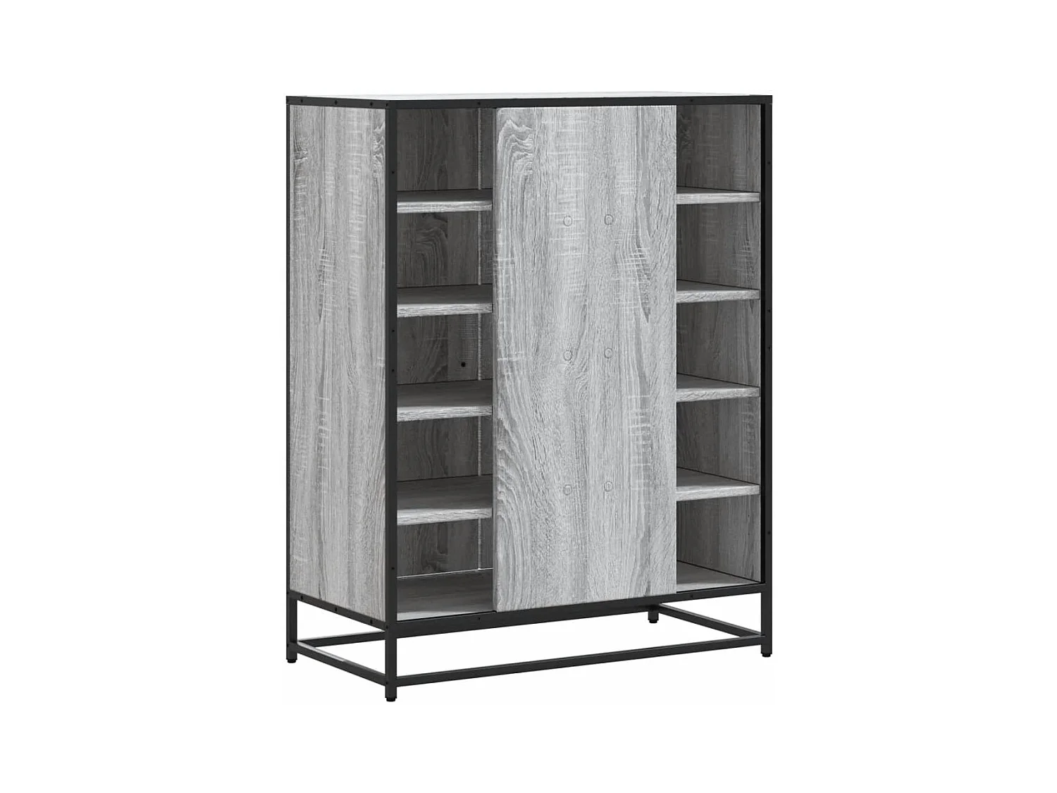 Meuble à chaussures sonoma gris bois d'ingénierie et métal