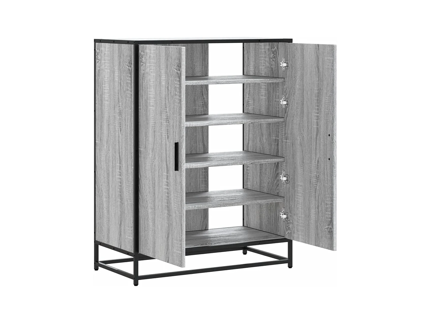 Meuble à chaussures sonoma gris bois d'ingénierie et métal