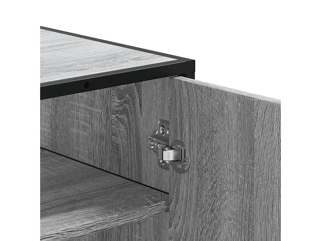 Meuble à chaussures sonoma gris bois d'ingénierie et métal