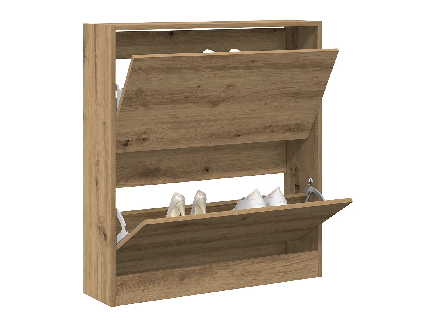 Cabinet à chaussures avec tiroir à rabat chêne fumé 80x21x87,5 cm