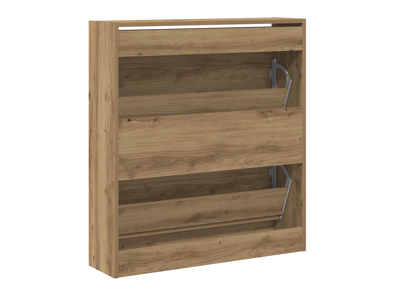 Cabinet à chaussures avec tiroir à rabat chêne fumé 80x21x87,5 cm