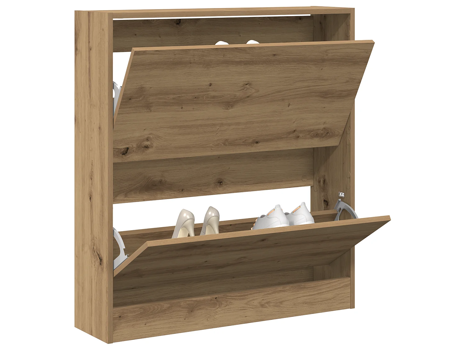 Cabinet à chaussures avec tiroir à rabat chêne fumé 80x21x87,5 cm