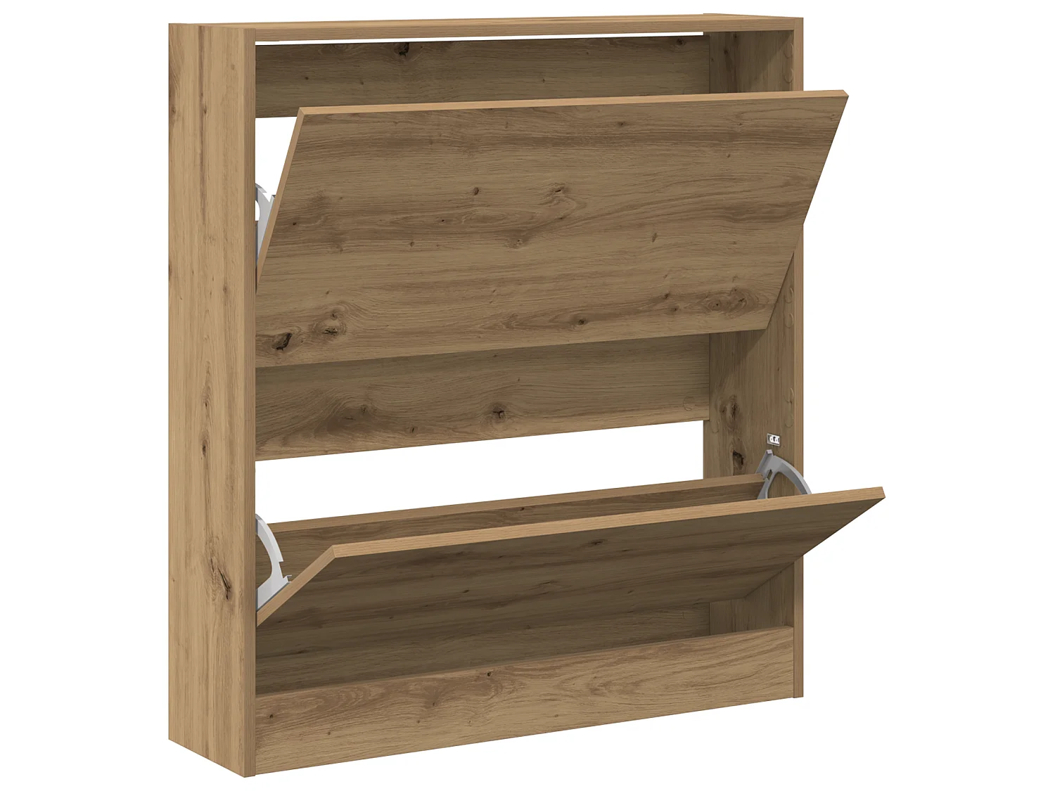 Cabinet à chaussures avec tiroir à rabat chêne fumé 80x21x87,5 cm