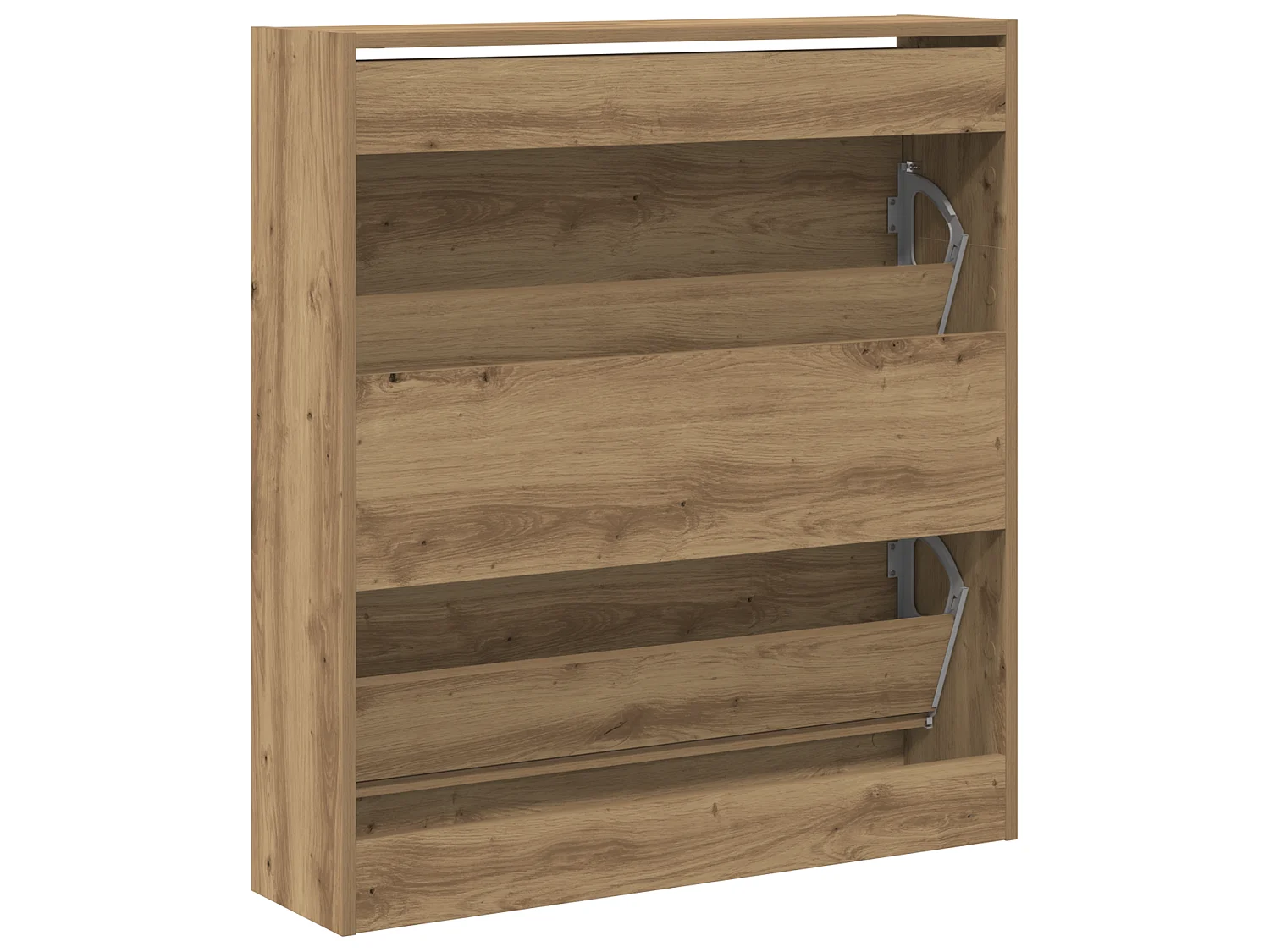 Cabinet à chaussures avec tiroir à rabat chêne fumé 80x21x87,5 cm