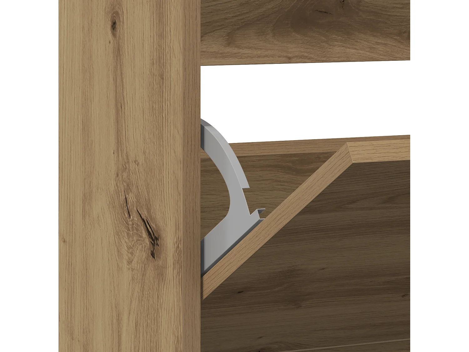 Cabinet à chaussures avec tiroir à rabat chêne fumé 80x21x87,5 cm