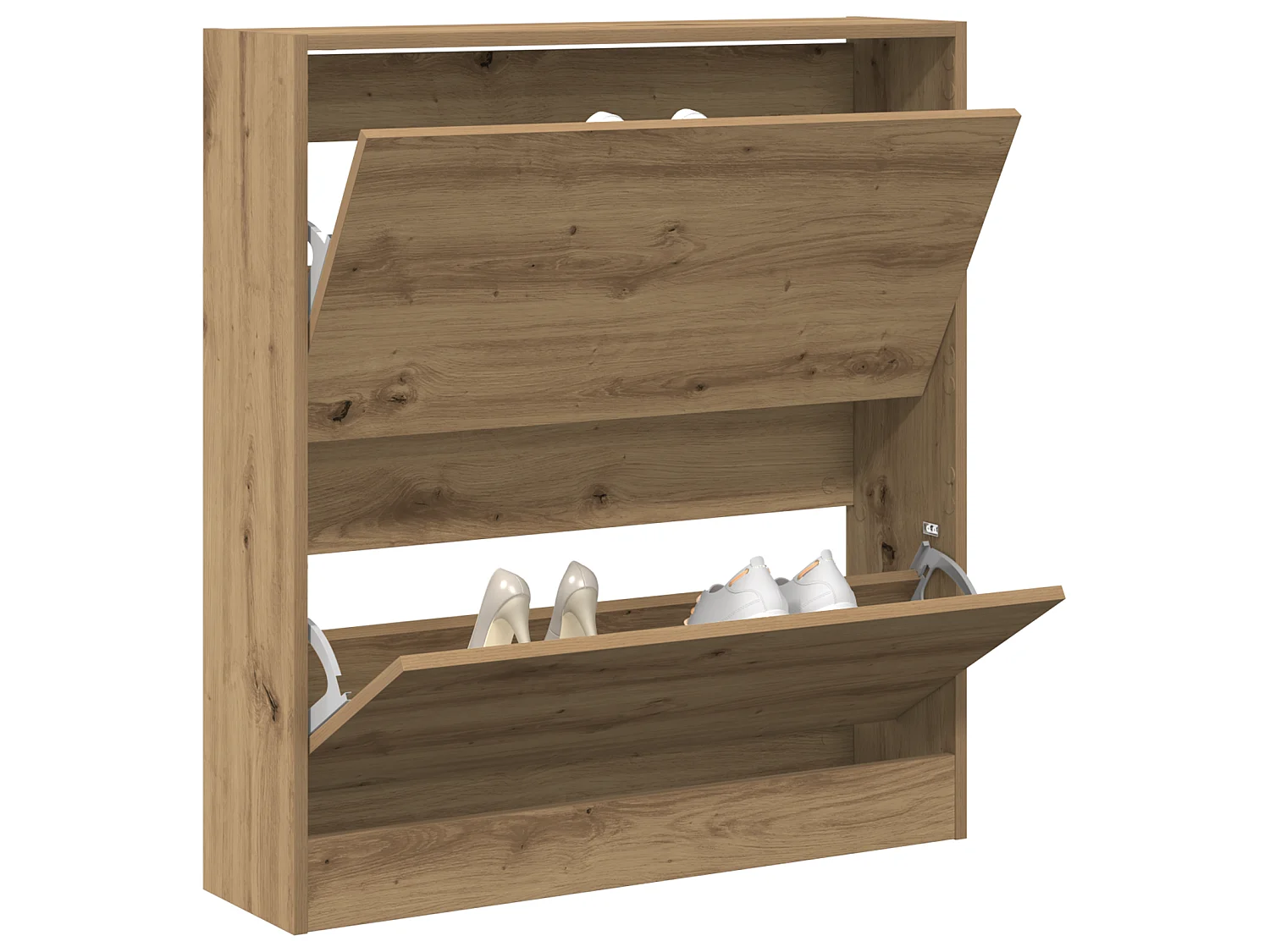 Cabinet à chaussures avec tiroir à rabat chêne fumé 80x21x87,5 cm