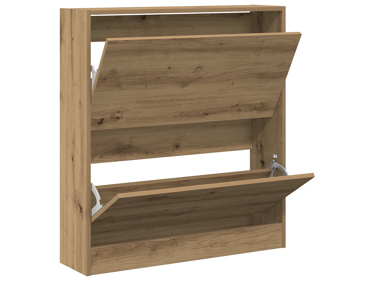 Cabinet à chaussures avec tiroir à rabat chêne fumé 80x21x87,5 cm