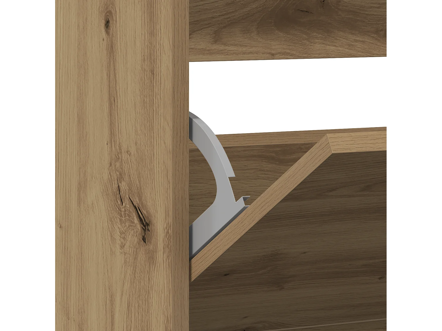 Cabinet à chaussures avec tiroir à rabat chêne fumé 80x21x87,5 cm