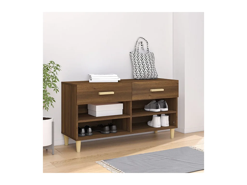 Meuble à chaussures Chêne marron 102x35x55 cm Bois d'ingénierie