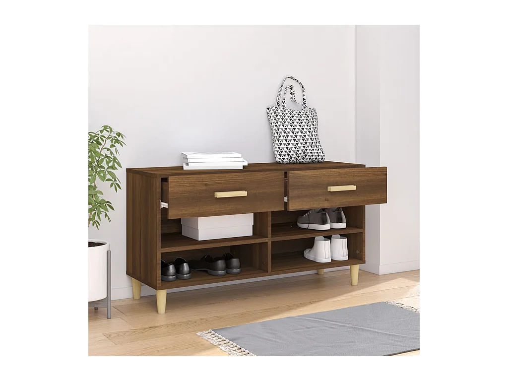 Meuble à chaussures Chêne marron 102x35x55 cm Bois d'ingénierie