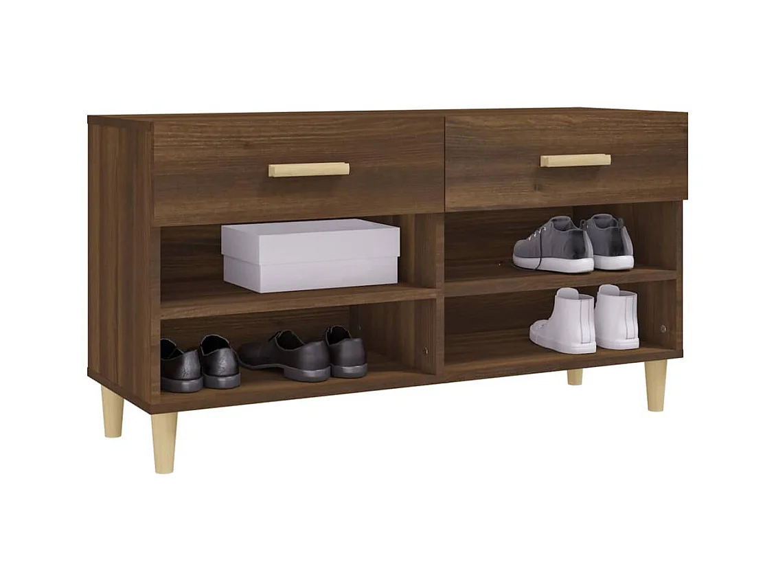 Meuble à chaussures Chêne marron 102x35x55 cm Bois d'ingénierie