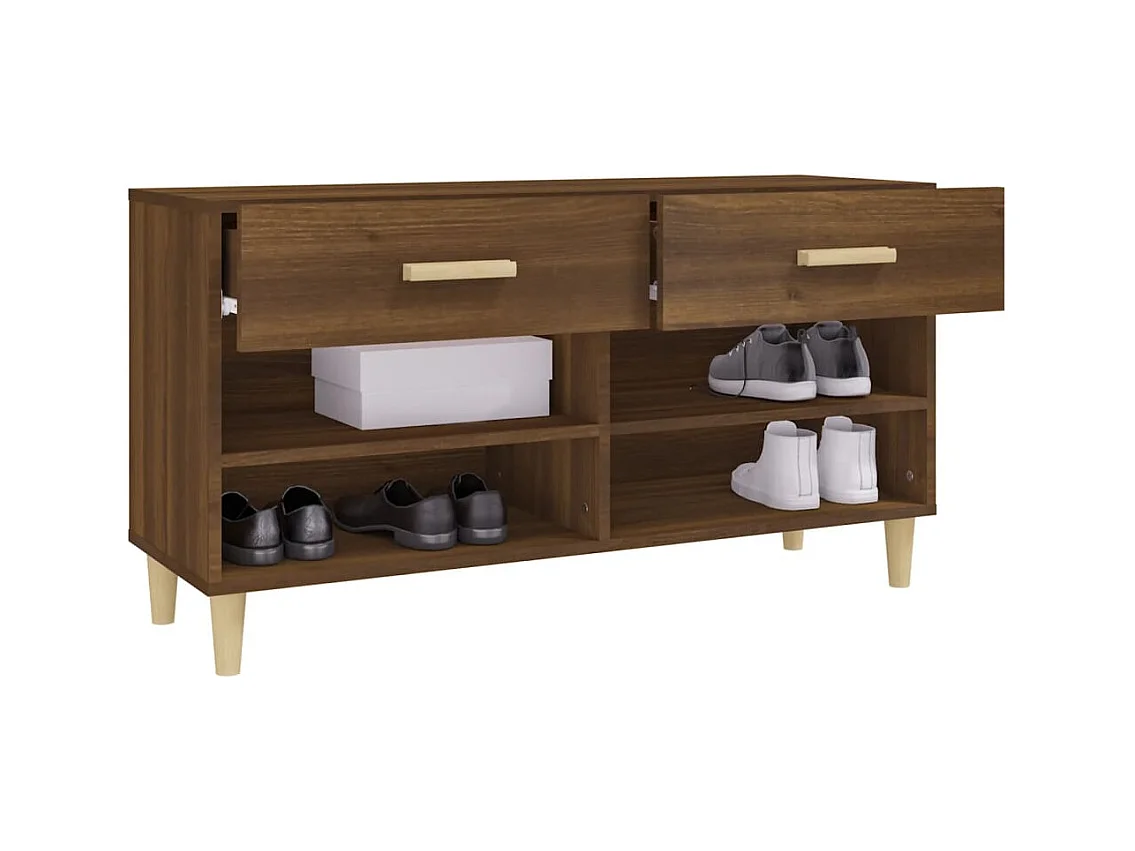 Meuble à chaussures Chêne marron 102x35x55 cm Bois d'ingénierie