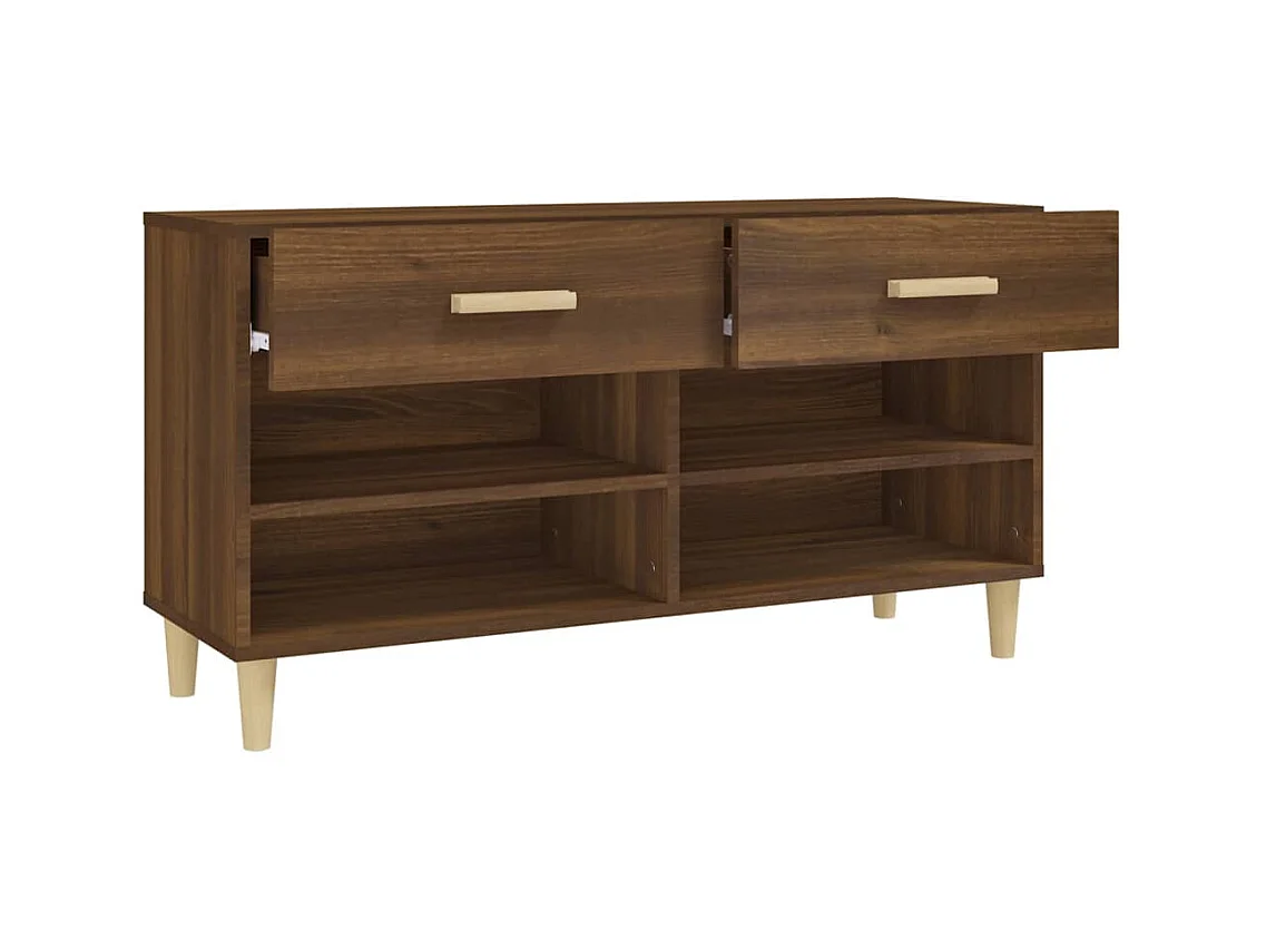 Meuble à chaussures Chêne marron 102x35x55 cm Bois d'ingénierie
