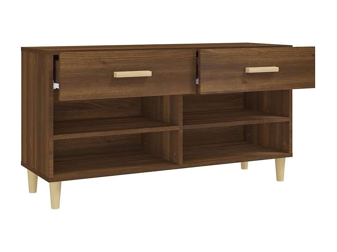 Zapatero Roble marrón 102x35x55 cm Madera de ingeniería