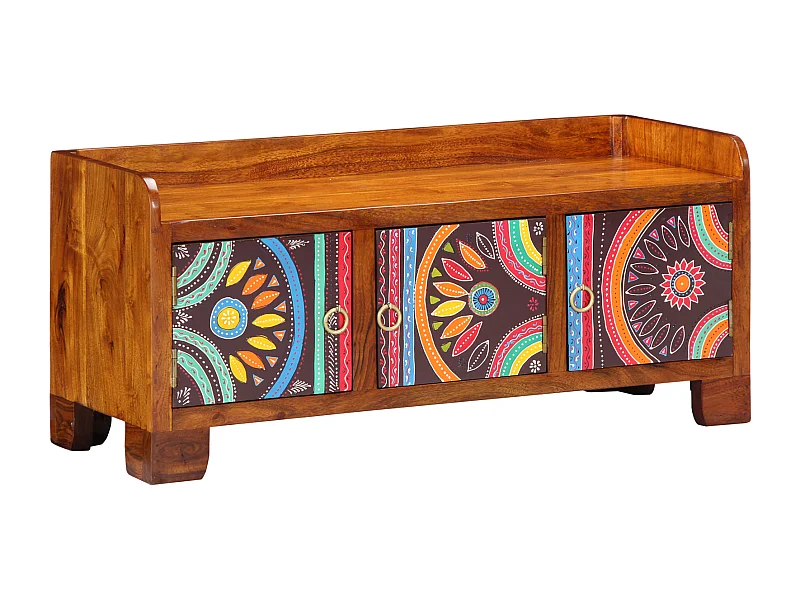 Banc à chaussures 90x35x40 cm en bois massif d'acacia