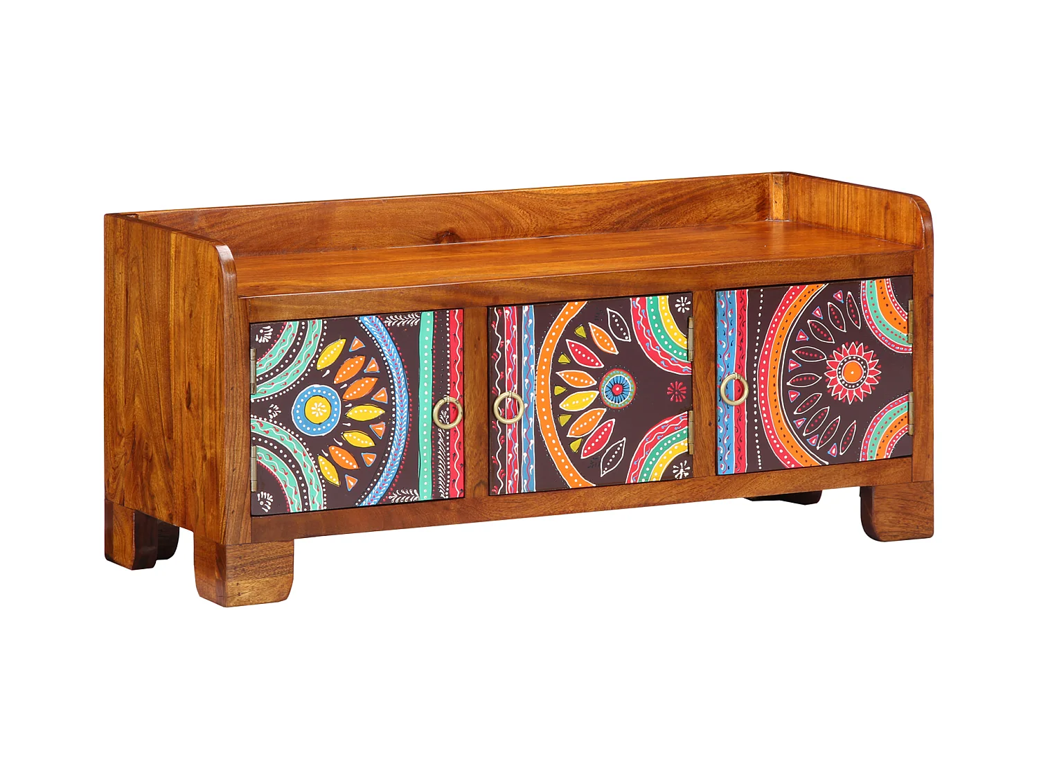 Banc à chaussures 90x35x40 cm en bois massif d'acacia