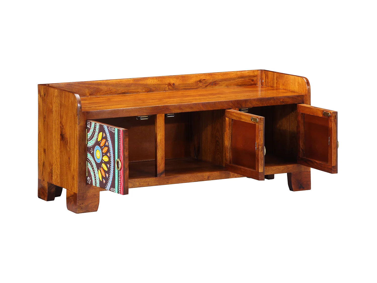 Banc à chaussures 90x35x40 cm en bois massif d'acacia