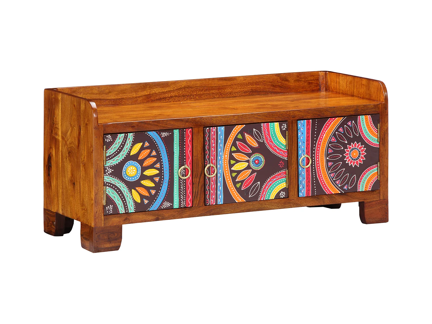 Banco zapatero 90x35x40 cm en madera maciza de acacia