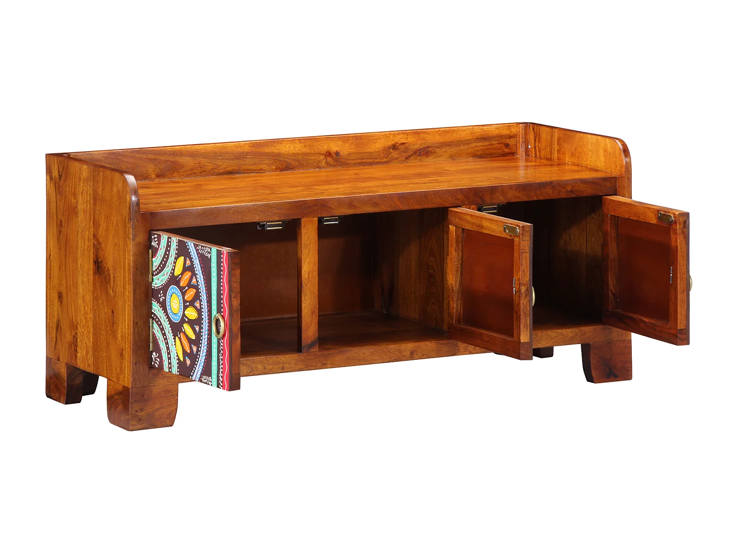 Banc à chaussures 90x35x40 cm en bois massif d'acacia