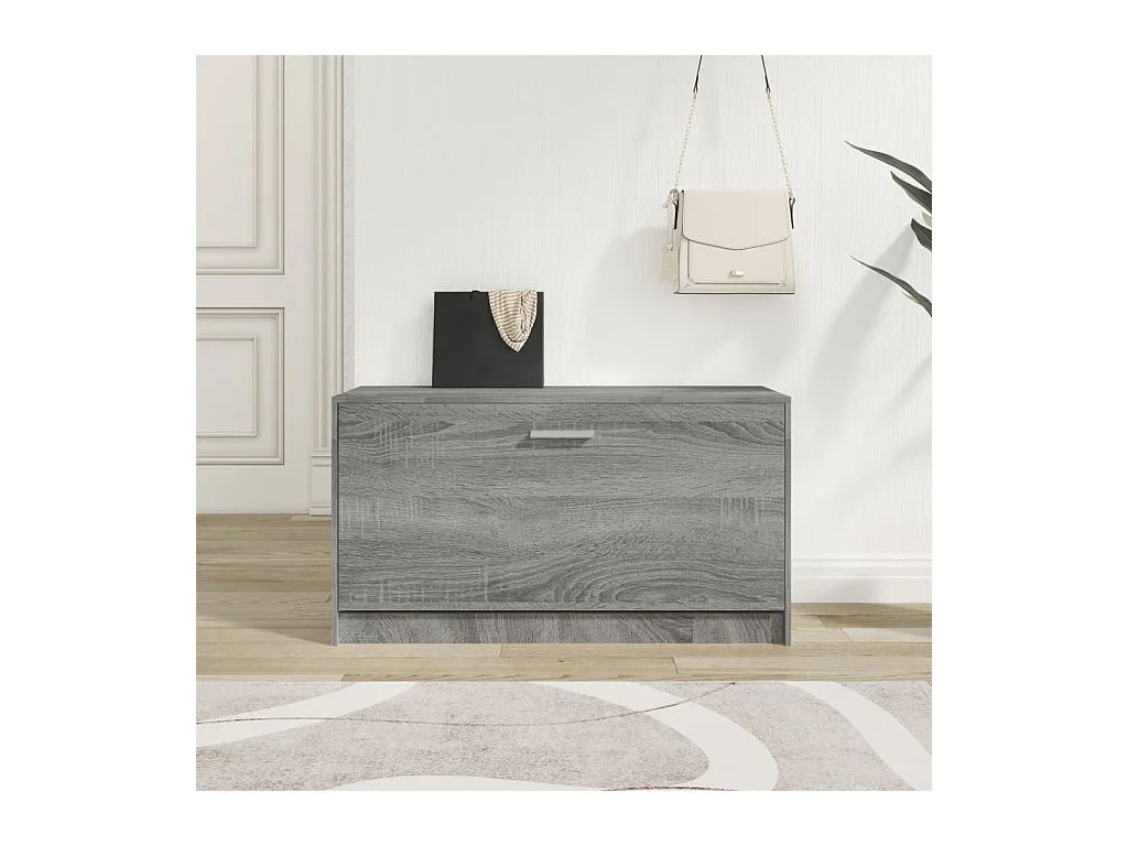 Banco zapatero Sonoma gris 80x24x45 cm Madera de ingeniería