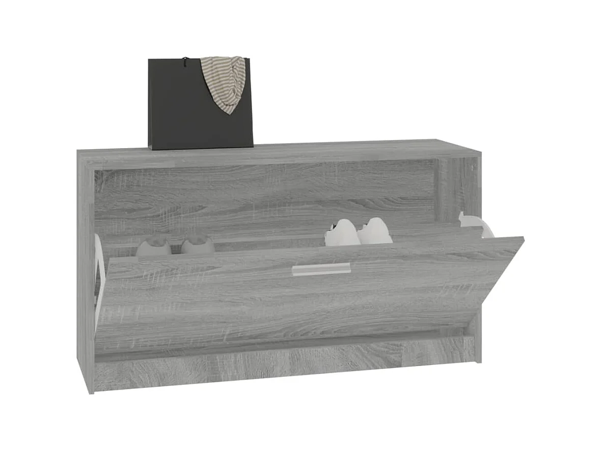 Banco zapatero Sonoma gris 80x24x45 cm Madera de ingeniería