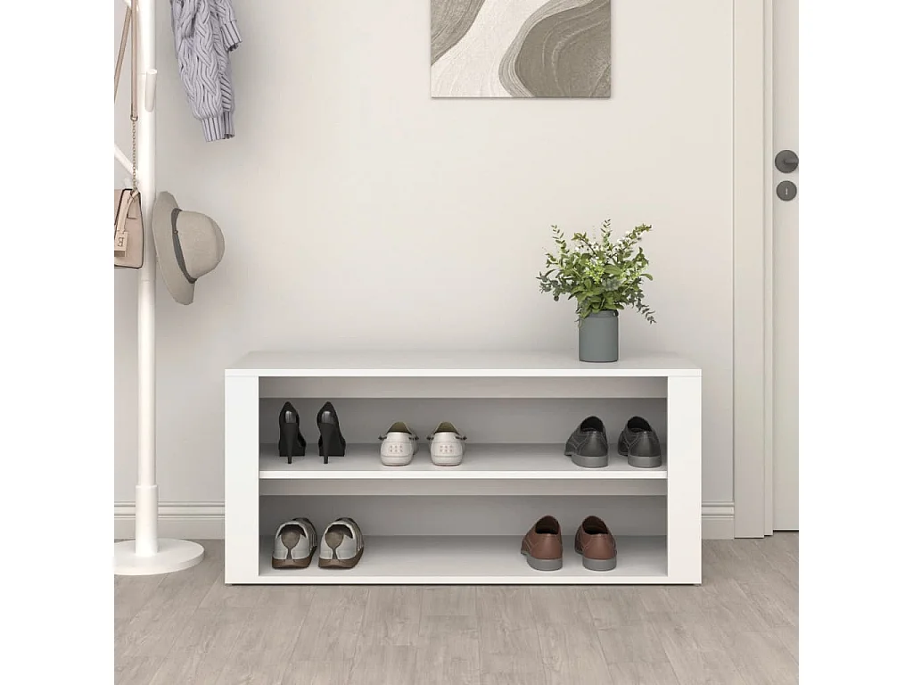 Zapatero blanco 100x35x45 cm Madera de ingeniería