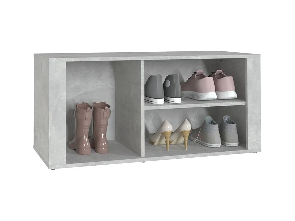 Zapatero gris hormigón 100x35x45 cm Madera de ingeniería