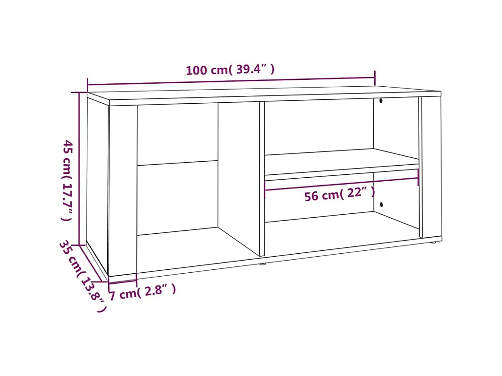 Zapatero gris hormigón 100x35x45 cm Madera de ingeniería