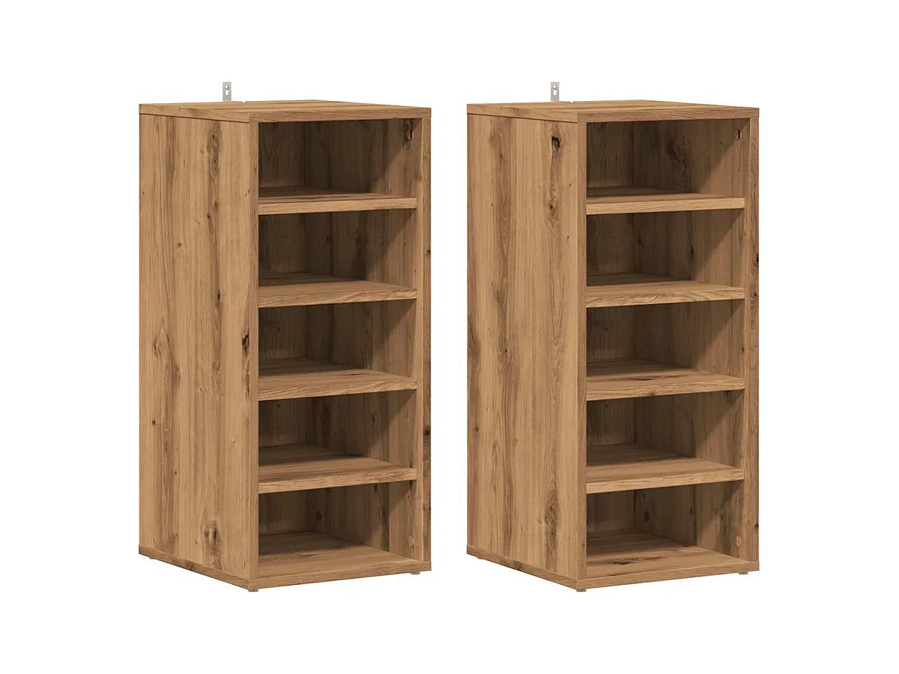 Armoires à chaussures 2 pcs chêne artisanal bois d'ingénierie