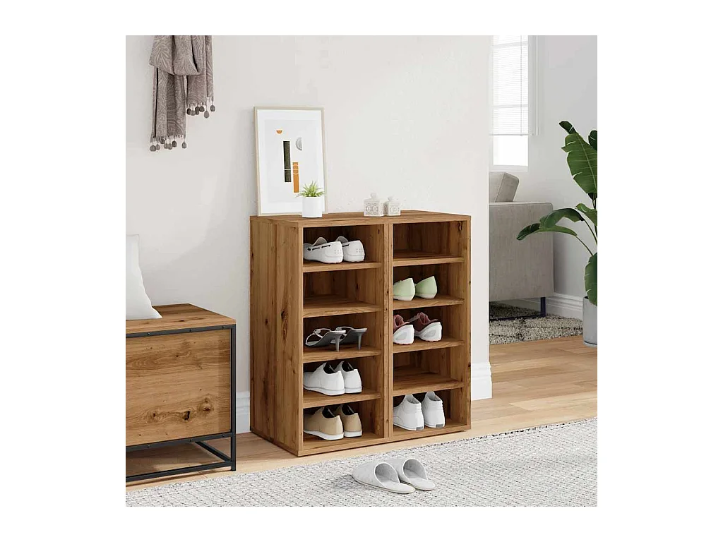Armoires à chaussures 2 pcs chêne artisanal bois d'ingénierie