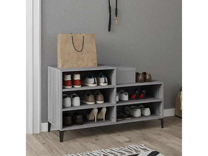 Sonoma grijze schoenenkast 102x36x60 cm Technisch hout